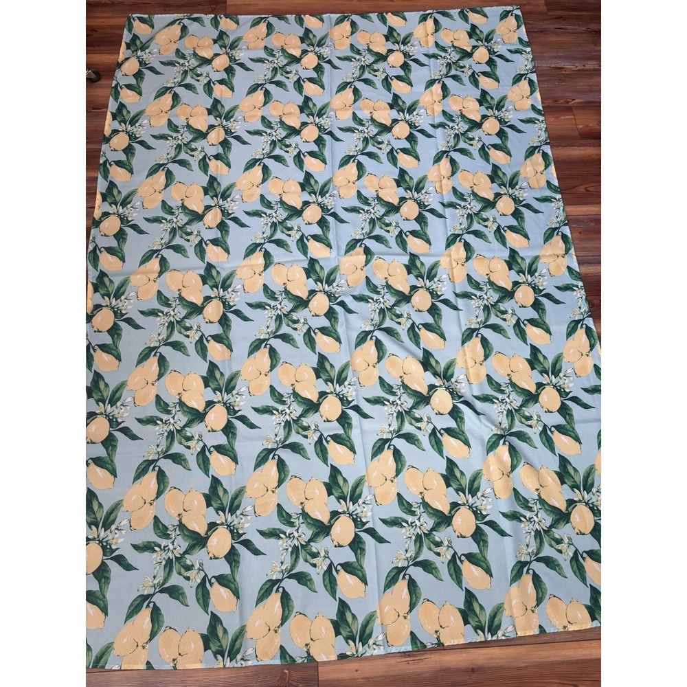 Lemon Tablecloth Spring Summer Table Cloth 83x58 Light Blue Cottagecore